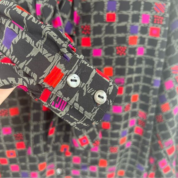 Jaeger Vintage Skirt Set - Size 14 - Black, Red, Purple, Pink - Picture 11 of 11